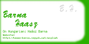 barna haasz business card